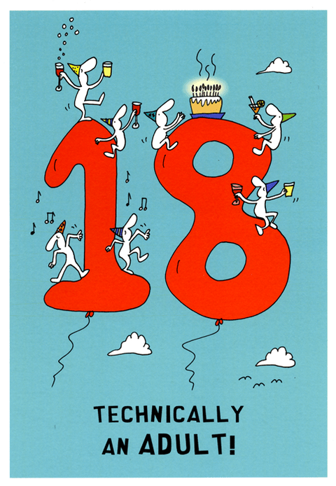 Birthday CardHarold's PlanetComedy Card Company18th - Technically an adult