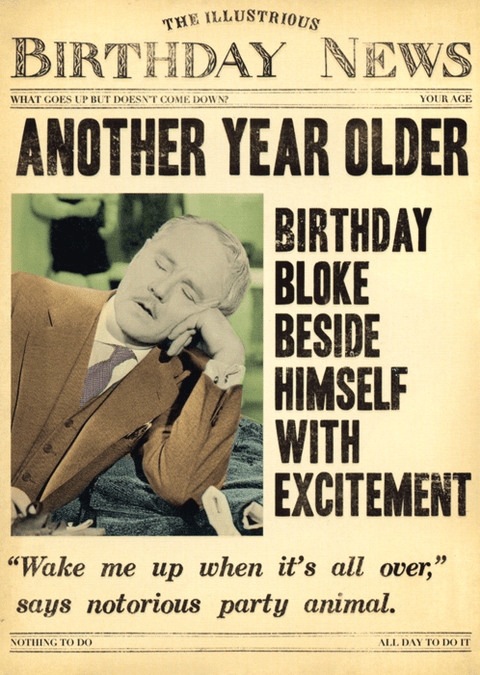 Birthday CardPigmentComedy Card CompanyBirthday bloke beside himself with excitement