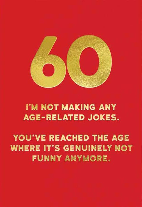 Birthday CardRedbackComedy Card Company60th - Age - related jokes