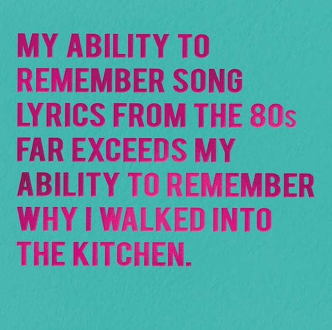 Birthday CardRedbackComedy Card CompanySong lyrics from the 80s