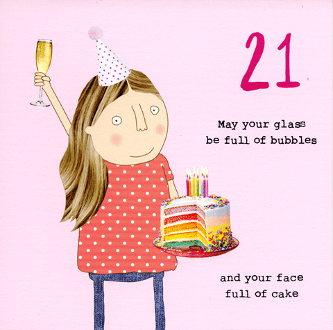 Birthday CardRosie Made a ThingComedy Card Company21st - Bubbles and cake