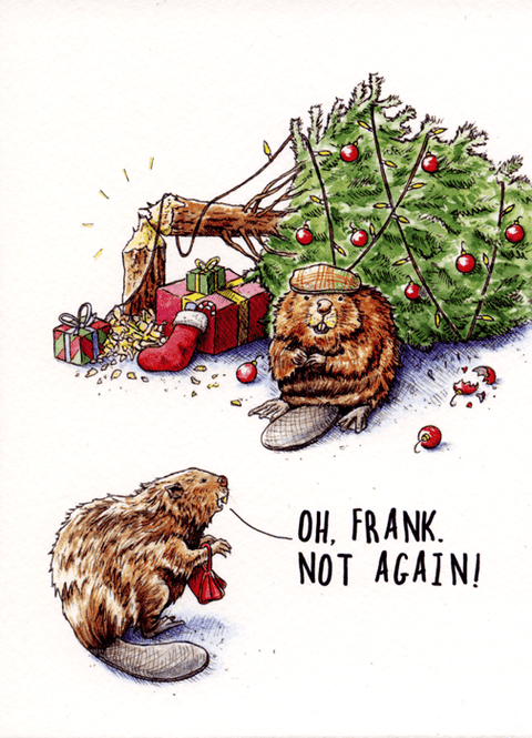 Funny Christmas cardsBewilderbeestComedy Card CompanyBeaver and the Christmas Tree