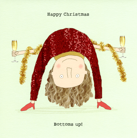 Funny Christmas cardsRosie Made a ThingComedy Card CompanyChristmas - Bottoms up!