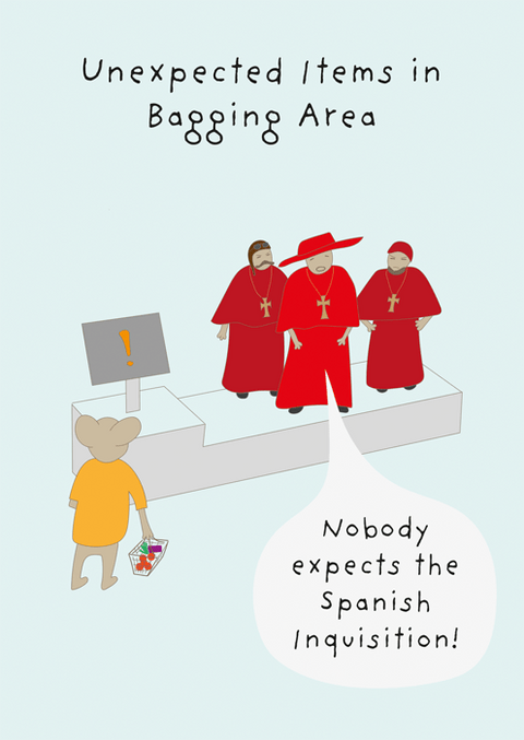 Funny Greeting CardComedy Card CompanyComedy Card CompanyUnexpected items in bagging area