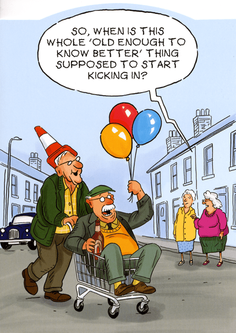 Funny Greeting CardPaperlinkComedy Card CompanyOld enough to know better