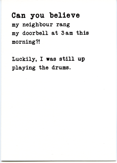 Funny Greeting CardPigmentComedy Card CompanyNeighbour rang bell at 3am