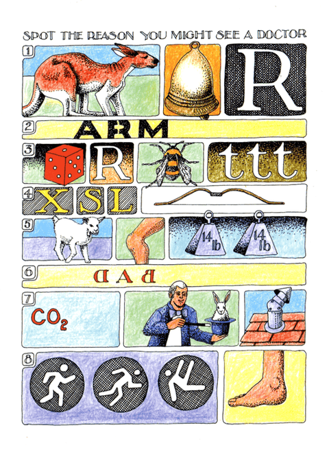 Greeting cardSimon DrewComedy Card CompanySpot reason to see doctor
