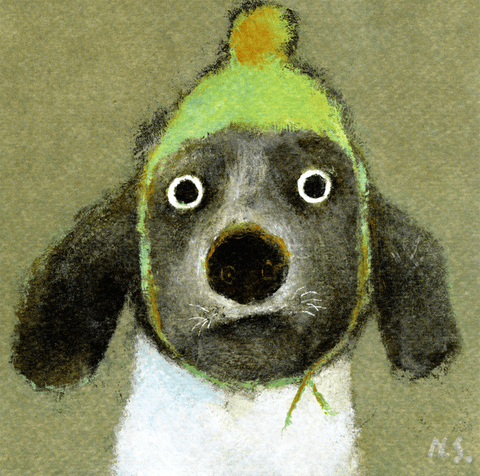 humorous greeting cardArtpressComedy Card CompanyDog woolly hat