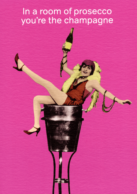 humorous greeting cardCath TateComedy Card CompanyYou're the champagne