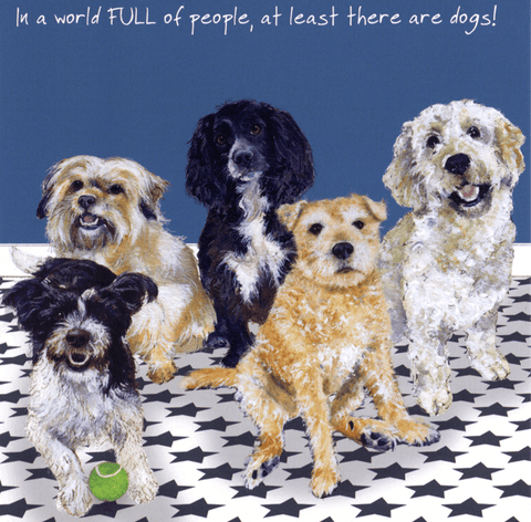 humorous greeting cardLittle Dog LaughedComedy Card CompanyWorld full of people