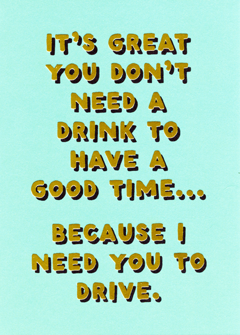 humorous greeting cardOhh DeerComedy Card CompanyDon't need a drink