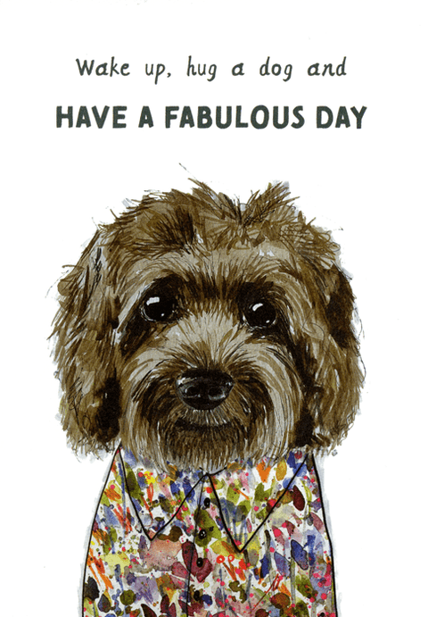 humorous greeting cardRosie Made a ThingComedy Card CompanyHug a Dog