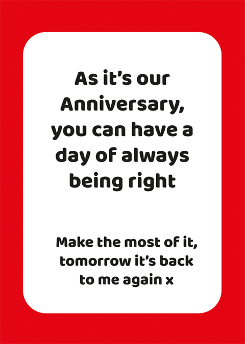 Love / Anniversary cardsComedy Card CompanyComedy Card CompanyAnniversary - always right