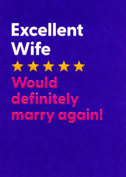 Love / Anniversary cardsUK GreetingsComedy Card CompanyWife - Marry again
