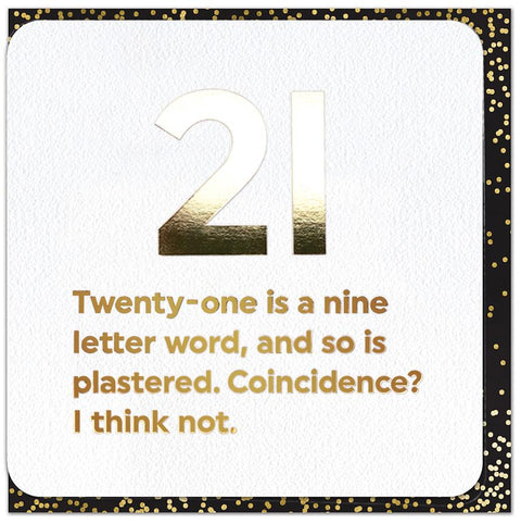 Birthday CardBrainbox CandyComedy Card Company21 - a nine letter word and so is plastered