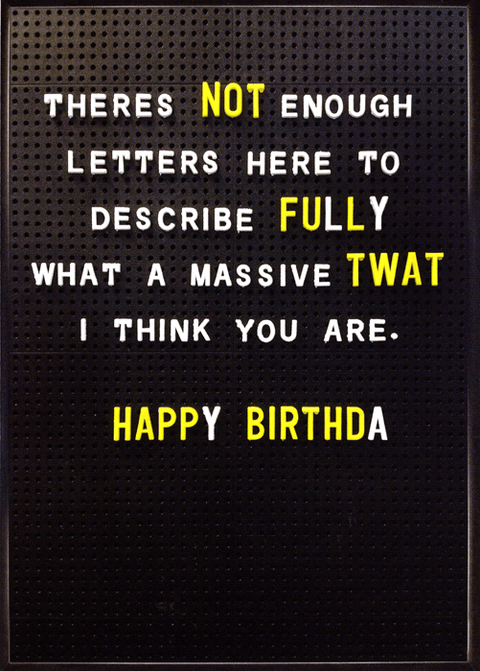 Birthday CardBrainbox CandyComedy Card CompanyNot enough letters here