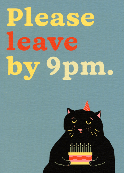 Birthday CardCath TateComedy Card CompanyLeave by 9pm