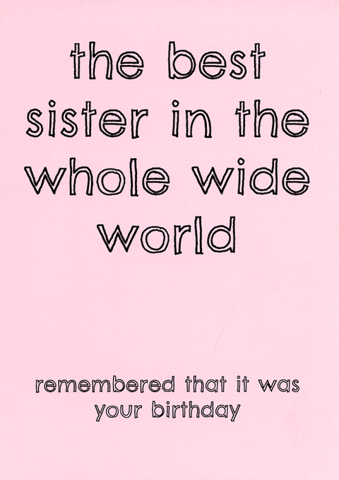 Birthday CardComedy Card CompanyComedy Card CompanyBest Sister in the World