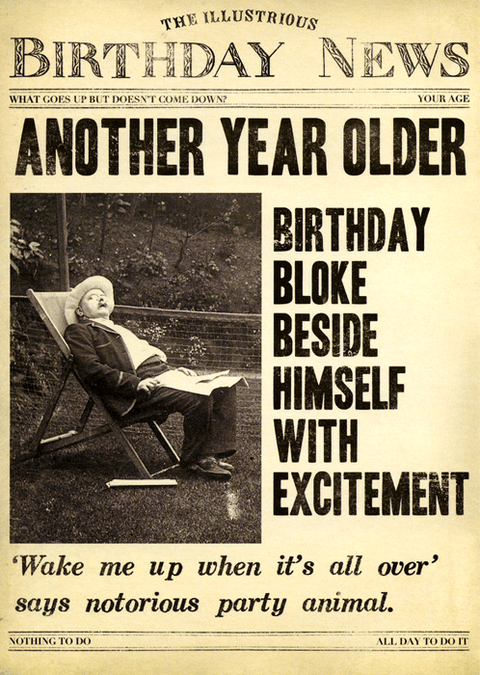 Birthday CardPigmentComedy Card CompanyBirthday bloke beside himself with excitement