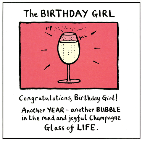 Birthday CardPigmentComedy Card CompanyChampagne glass of Life