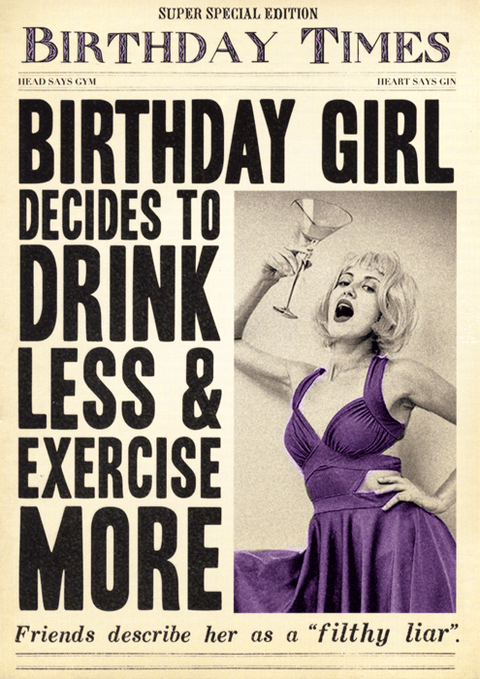 Birthday CardPigmentComedy Card CompanyDrink Less