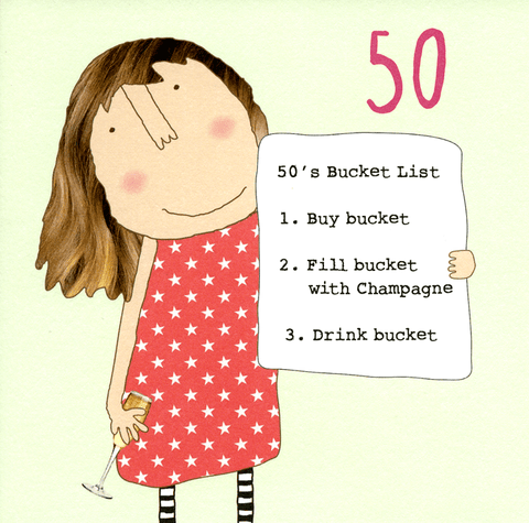Birthday CardRosie Made a ThingComedy Card Company50th - Bucket list