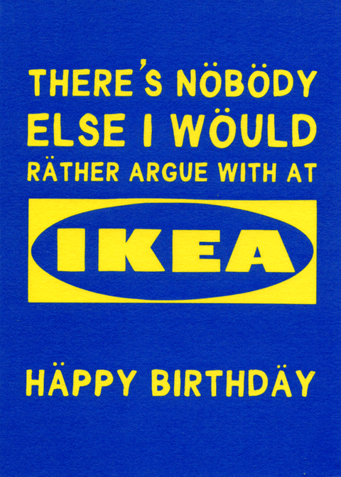 Birthday CardRunning with ScissorsComedy Card CompanyArgue at Ikea