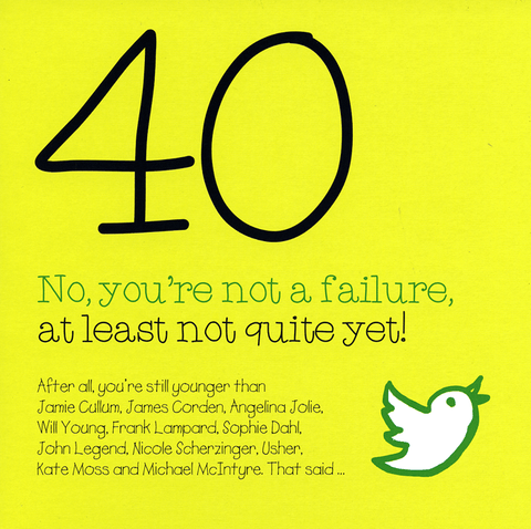 Birthday CardSplimpleComedy Card Company40 - you're not a failure