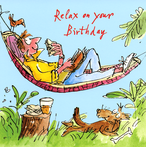 Birthday CardWoodmansterneComedy Card CompanyMan - Relaxing birthday
