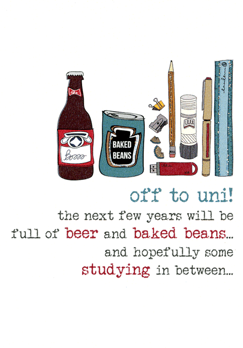 Funny CardsDandelion StationeryComedy Card CompanyUniversity - Beer and Baked beans