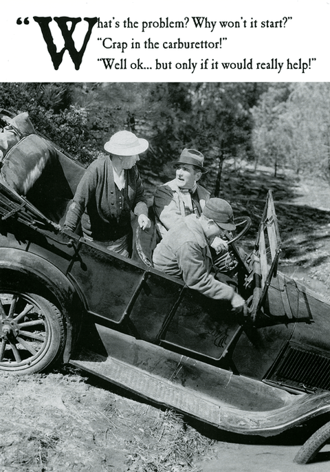 Funny CardsEmotional RescueComedy Card CompanyCrap in the carburettor
