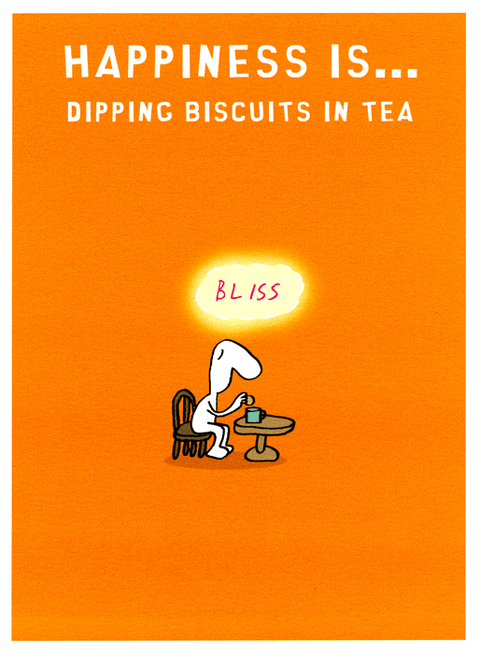 Funny CardsHarold's PlanetComedy Card CompanyHappiness - dipping biscuits in Tea