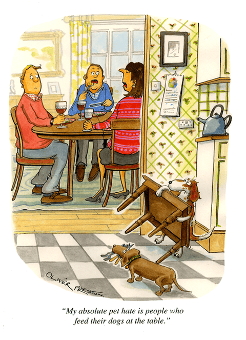 Funny CardsOliver PrestonComedy Card CompanyFeed dogs at the table