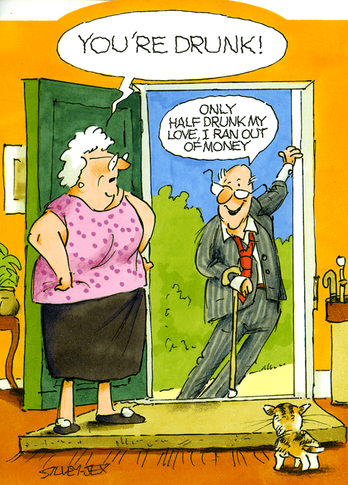 Humorous card Only half drunk Ran out of money – Comedy Card