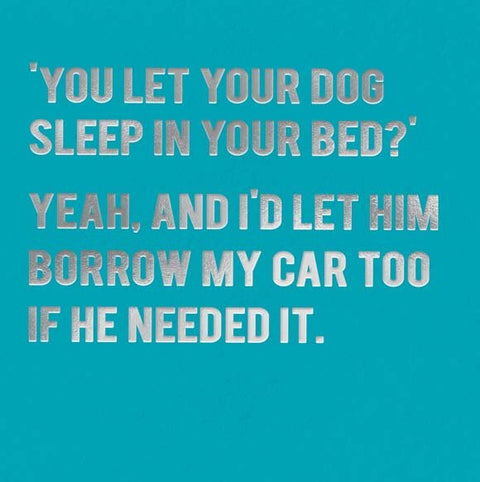 Funny CardsRedbackComedy Card CompanyLet dog sleep in bed