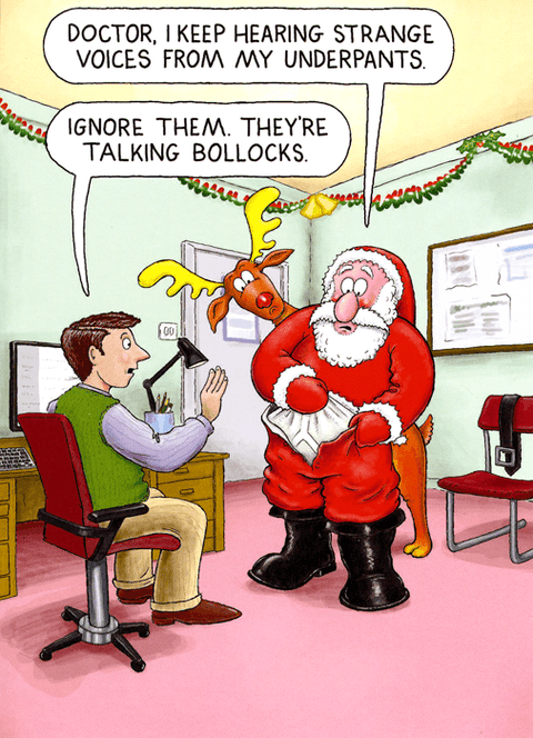 Funny Christmas cardsCharteris Christmas CardsComedy Card CompanySanta - Talking Bollocks