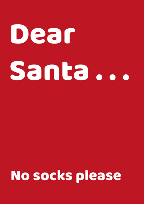 Funny Christmas cardsComedy Card CompanyComedy Card CompanyDear Santa - No socks