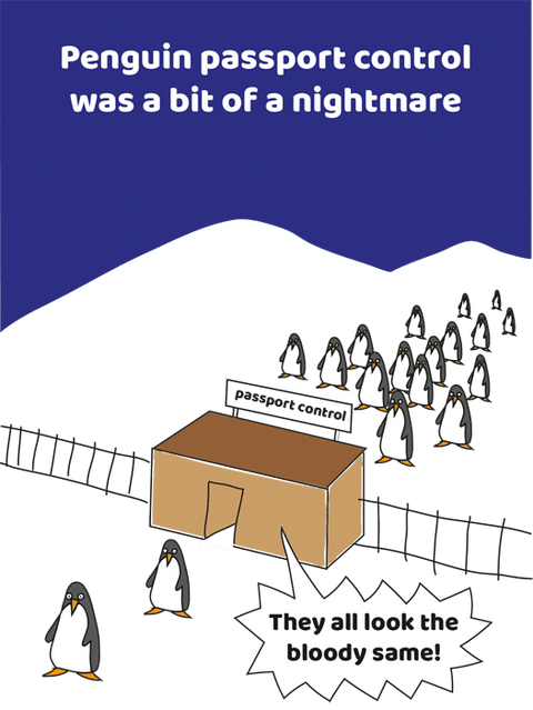 Funny Christmas cardsComedy Card CompanyComedy Card CompanyPenguin passport control