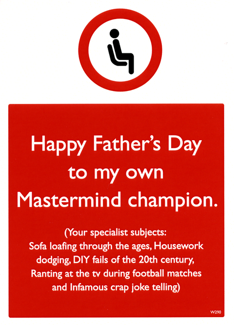 Funny Father's Day CardsBrainbox CandyComedy Card CompanyFather - Mastermind Champion