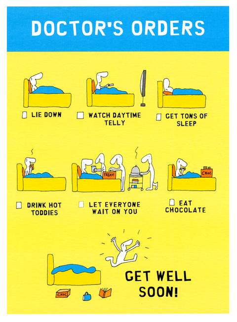 Funny Get Well Soon CardsHarold's PlanetComedy Card CompanyDoctor's Orders