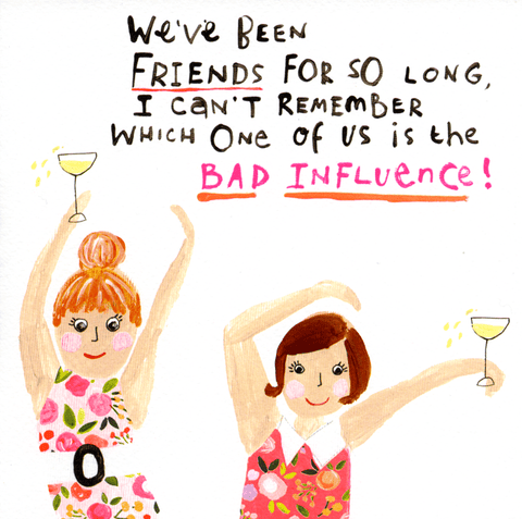 Funny Greeting CardPaper SaladComedy Card CompanyWhich one is the bad influence