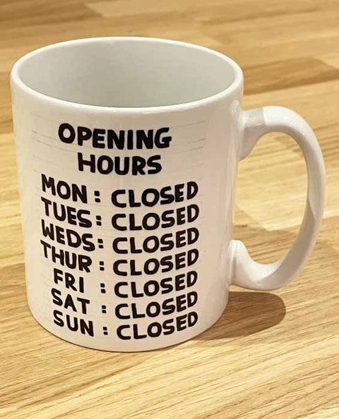 Humorous GiftBrainbox CandyComedy Card CompanyMug - Opening Hours