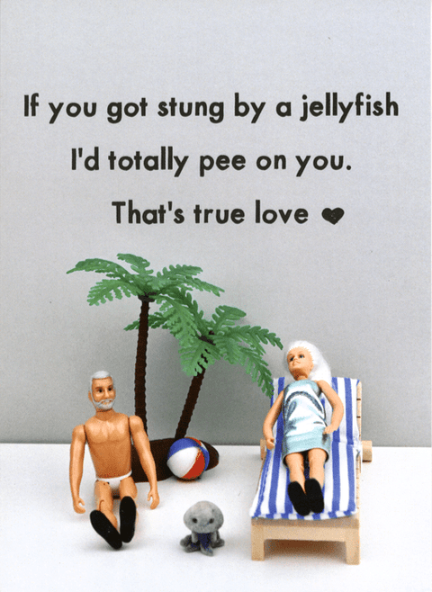 humorous greeting cardBold & BrightComedy Card CompanyStung by Jellyfish