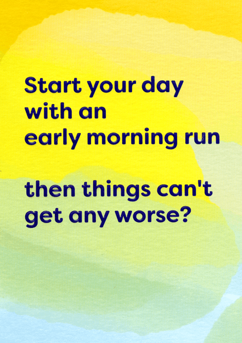 humorous greeting cardCath TateComedy Card CompanyEarly morning run