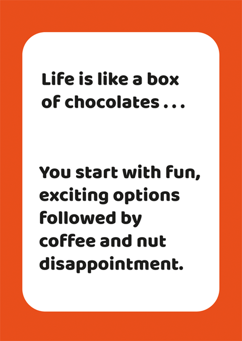 humorous greeting cardComedy Card CompanyComedy Card CompanyBox of chocolates