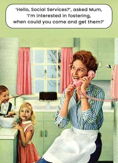 humorous greeting cardGo La LaComedy Card CompanyFostering children