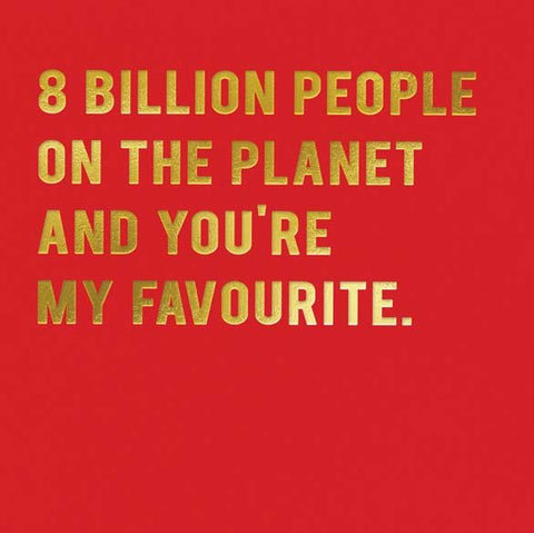 humorous greeting cardRedbackComedy Card Company8 billion people