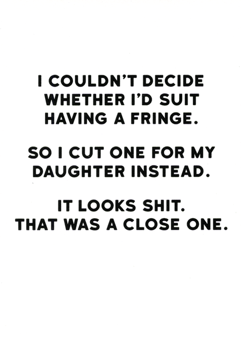 humorous greeting cardRedbackComedy Card CompanySuit a Fringe