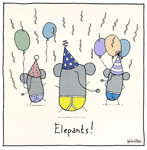 humorous greeting cardWoodmansterneComedy Card CompanyElepants