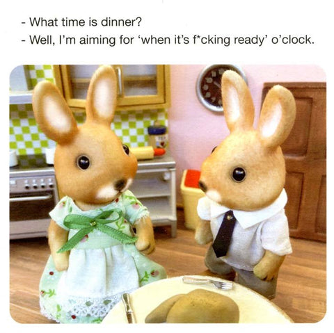 Rude CardsWhale & BirdComedy Card CompanyWhat time is dinner?